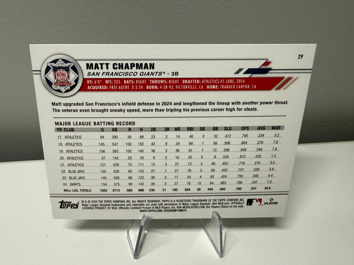 Matt Chapman 2025 Topps All Star Game Green Foil /99 #29 Giants