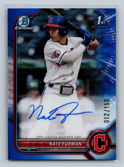 Nate Furman 2022 Bowman Draft Chrome 1st Blue Wave Refractor Auto /150 #CDA-NF