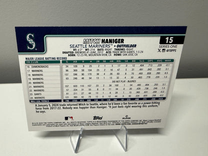 Mitch Haniger 2025 Topps Series 1 Team Logo Border #15 Mariners