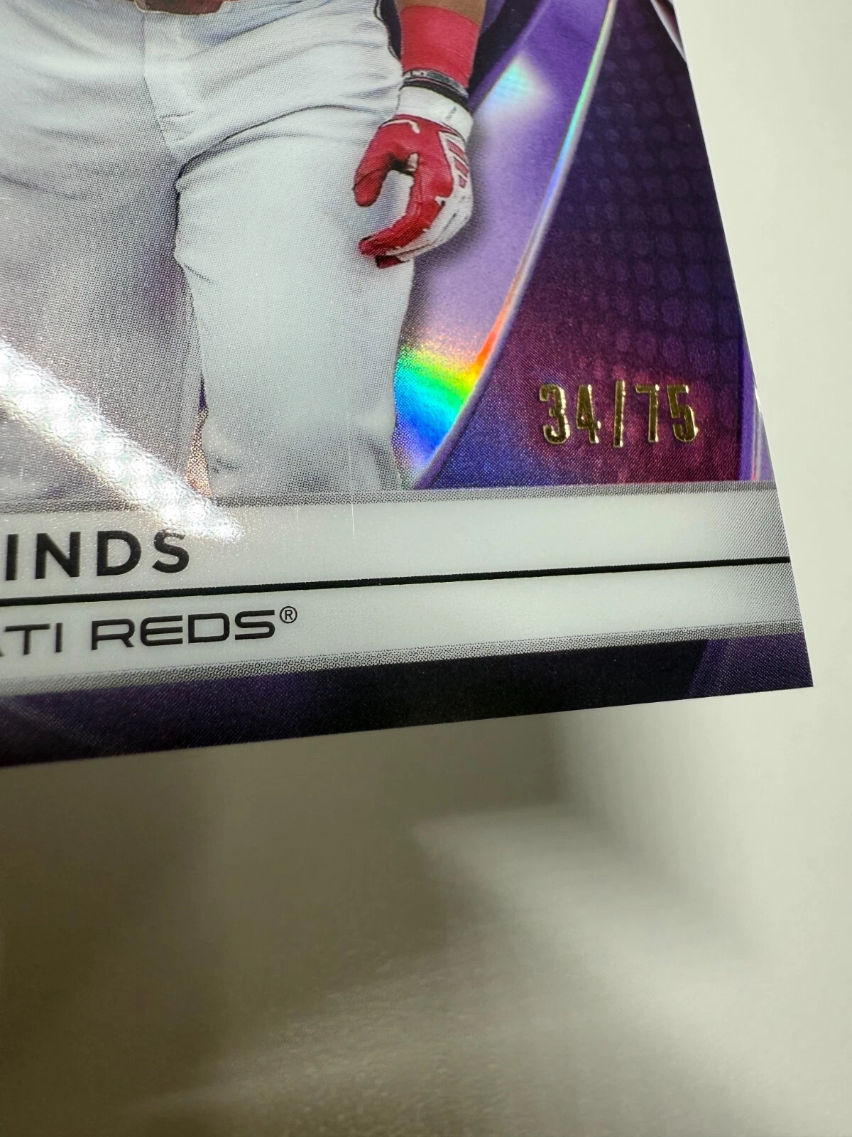 Rece Hinds 2025 Topps Chrome Black Purple Refractor RC /75 #149 Reds