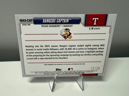 Rangers Captain 2026 Topps Series 1 Orange Relic /25 #MAS-CAP Rangers