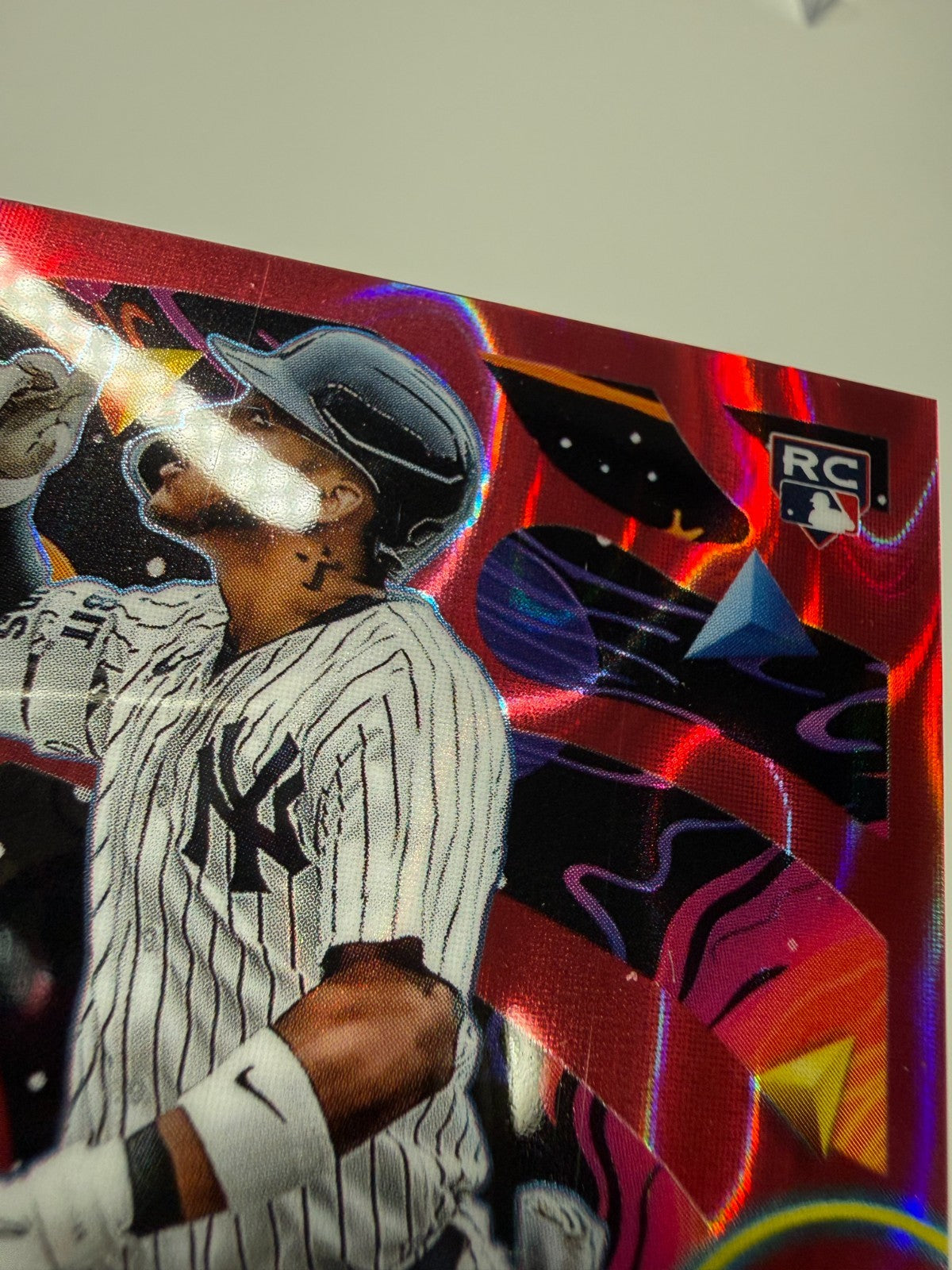 Jorbit Vivas 2025 Topps Chrome Cosmic Red Flare Refractor RC /5 #92 Yankees