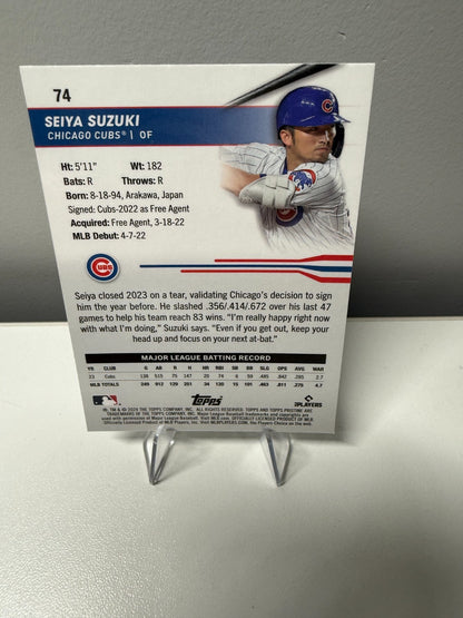 Seiya Suzuki 2024 Topps Pristine Green Refractor /150 #74 Cubs