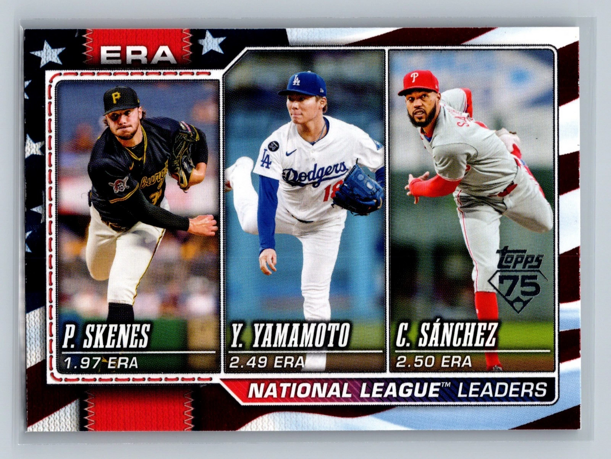 Skenes Yamamoto Sanchez 2026 Topps Series 1 NL ERA Leaders Independence Day /76