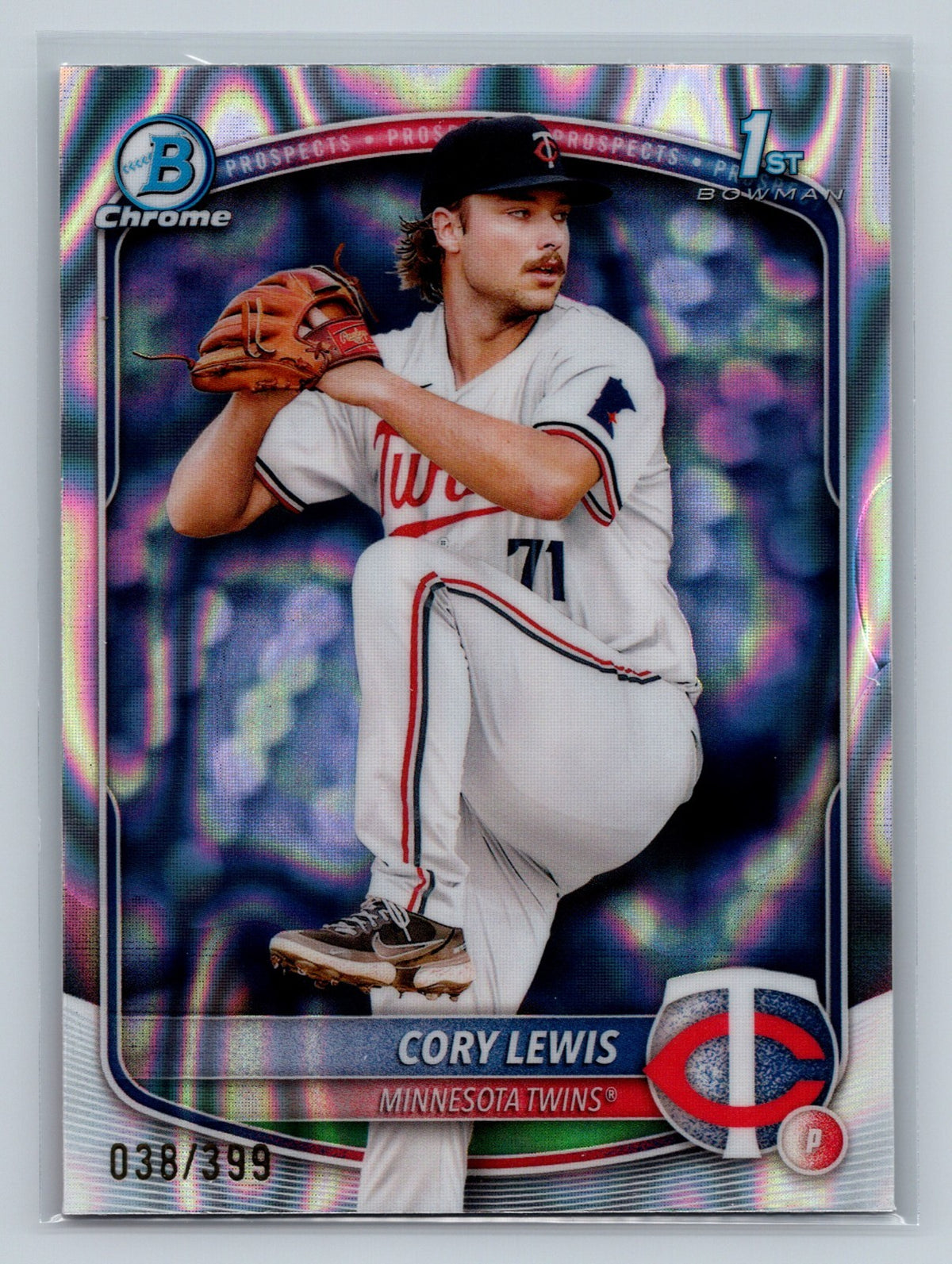 Cory Lewis 2025 Bowman Chrome 1st Lava Refractor /399 #BCP-128 Twins
