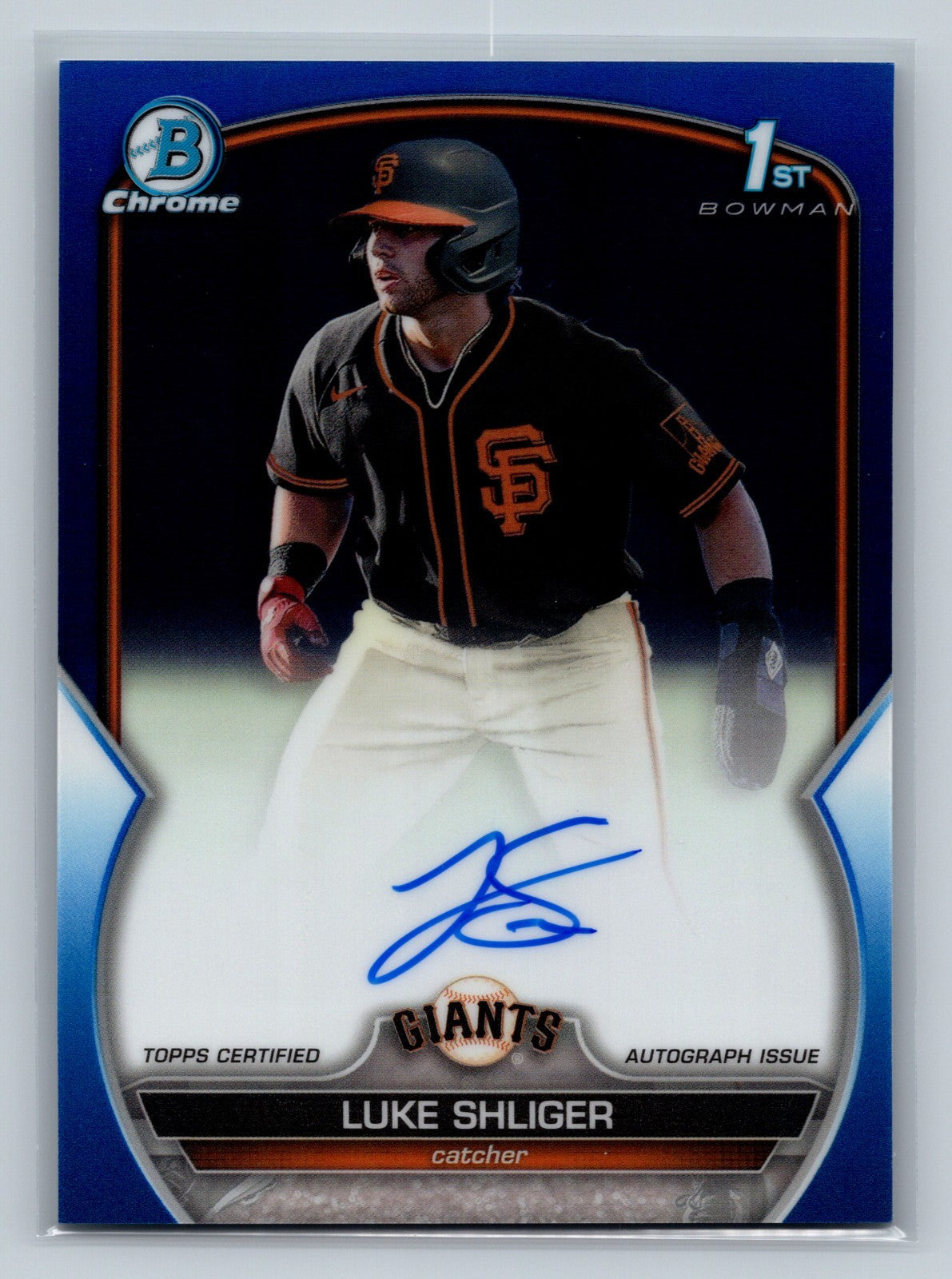Luke Shliger 2023 Bowman Draft Chrome 1st Blue Refractor Auto /150 #CDA-LS