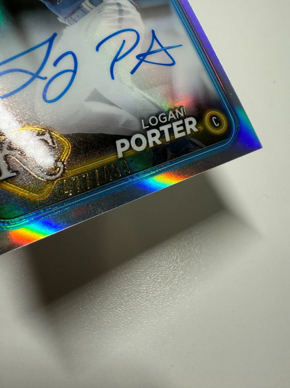 Logan Porter 2024 Topps Chrome Refractor RC /499 #RA-LP Royals