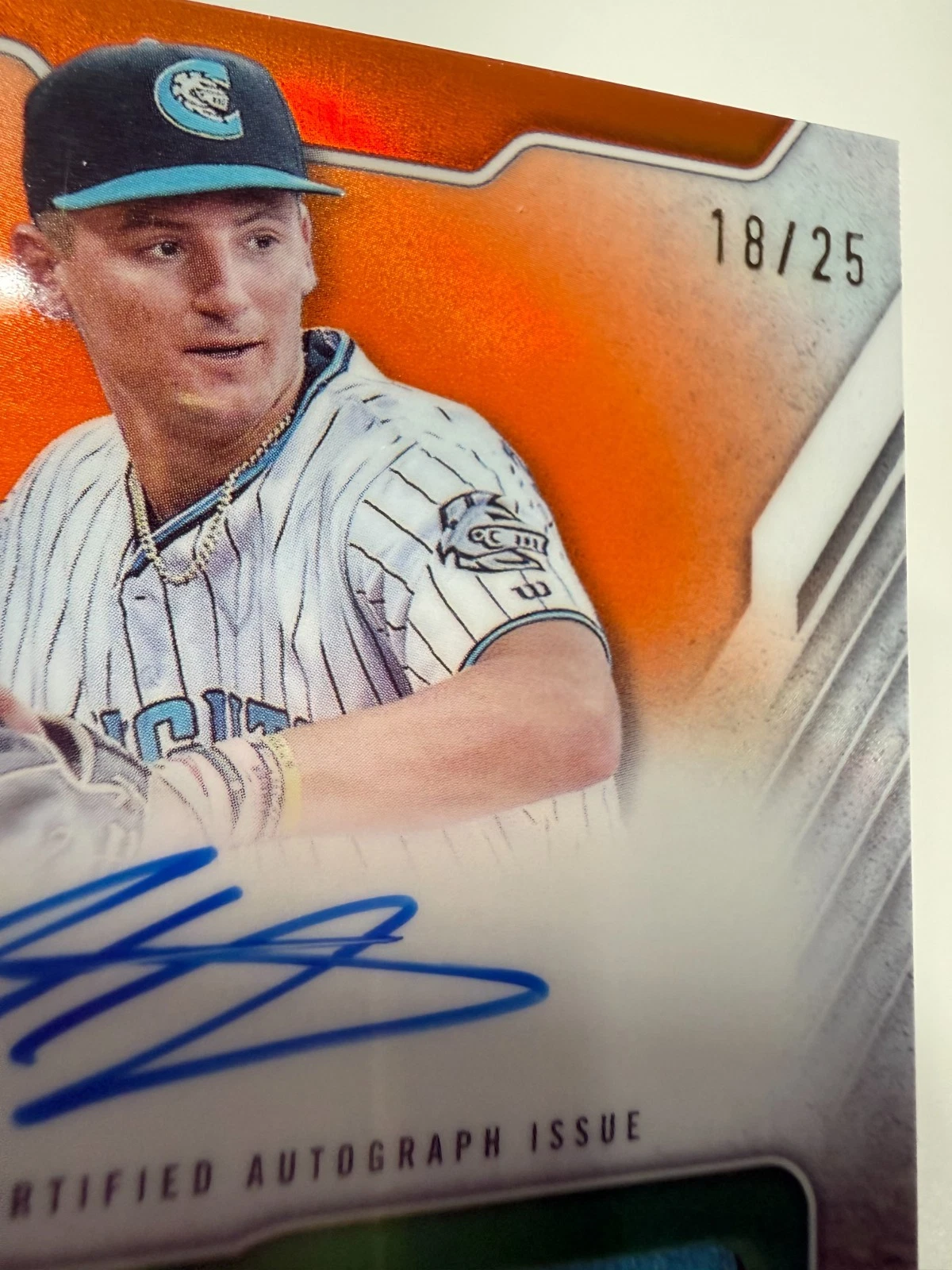 Colson Montgomery 2025 Topps Chrome Pro Debut Jumbo Orange Relic Auto /25