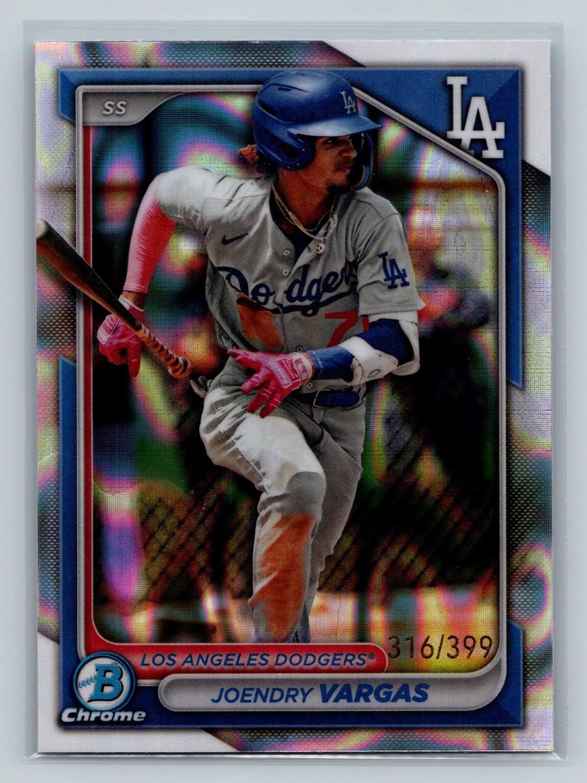 Joendry Vargas 2024 Bowman Chrome Prospect Lava Refractors /399 #BCP-89 Dodgers