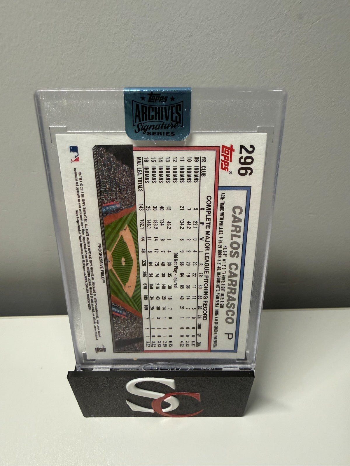 Carlos Carrasco 2018 Topps Archives Signature Series Auto /16 #296