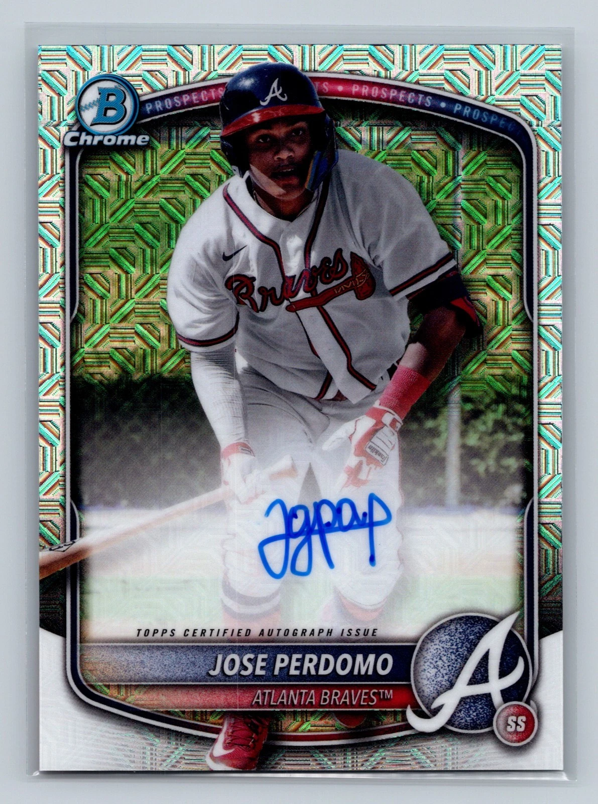 Jose Perdomo 2025 Bowman Chrome Prospect Mega Box Mojo Refractor Auto #BMA-JP