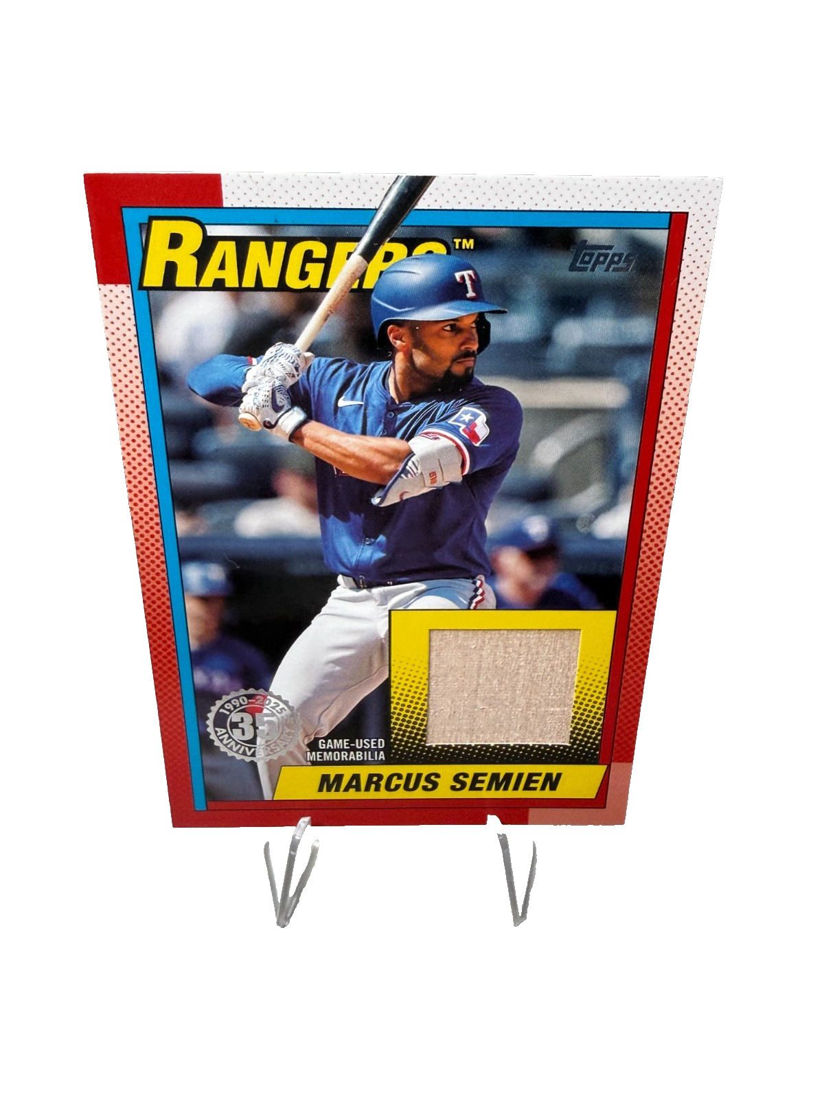Marcus Semien 2025 Topps 1990 35th Anniversary Relic #T90R-MSE Rangers