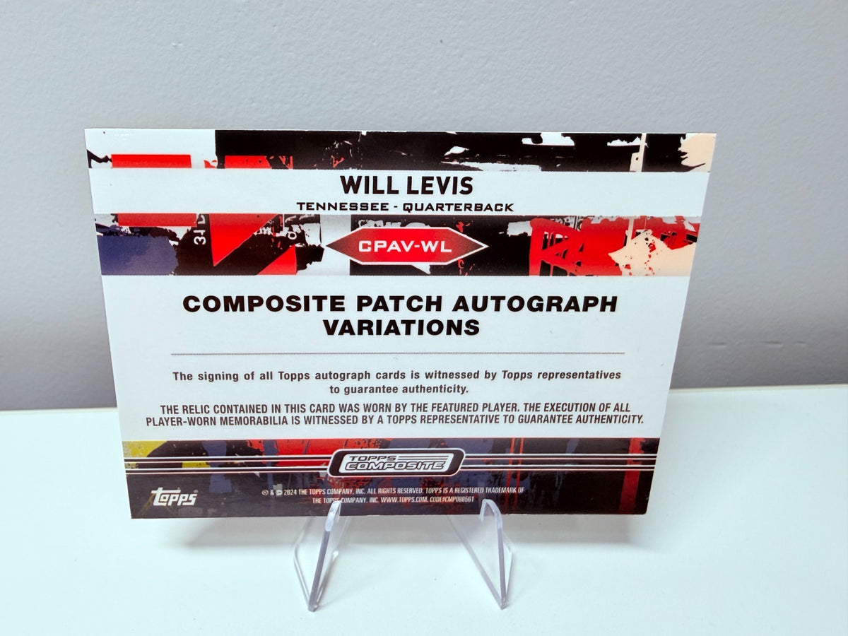 Will Levis 2023 Topps Composite Vertical Green Patch Relic Auto /50 #CPAV-WL