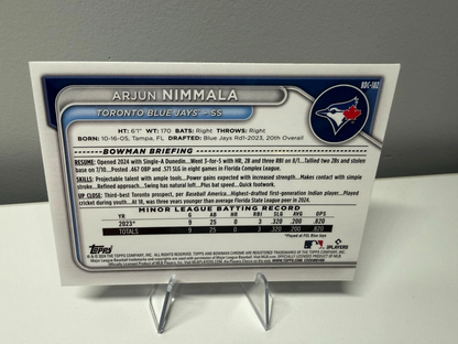 Arjun Nimmala 2024 Bowman Draft Chrome Aqua Lunar Crater Refractor /125 #BDC-102