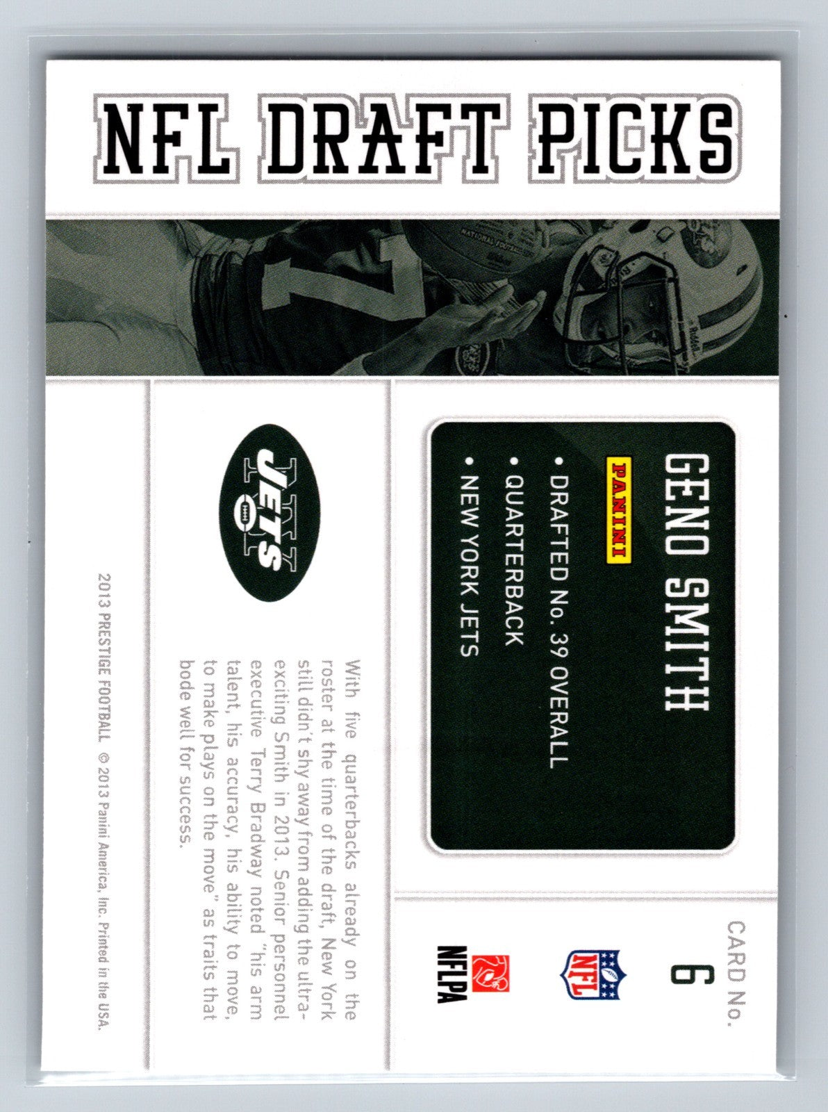 Geno Smith 2013 Panini Prestige NFL Draft Picks Gold RC #6
