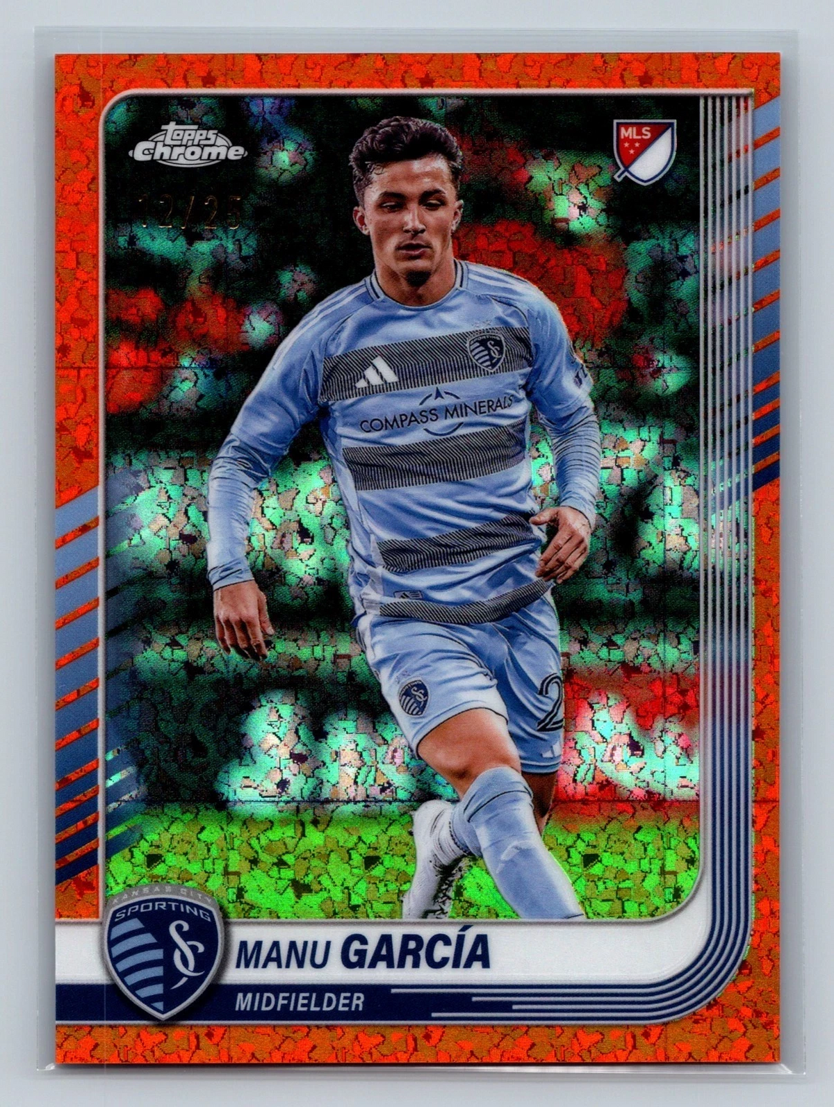 Manu Garcia 2025 Topps Chrome Orange Mini Diamond Refractor /25 #167