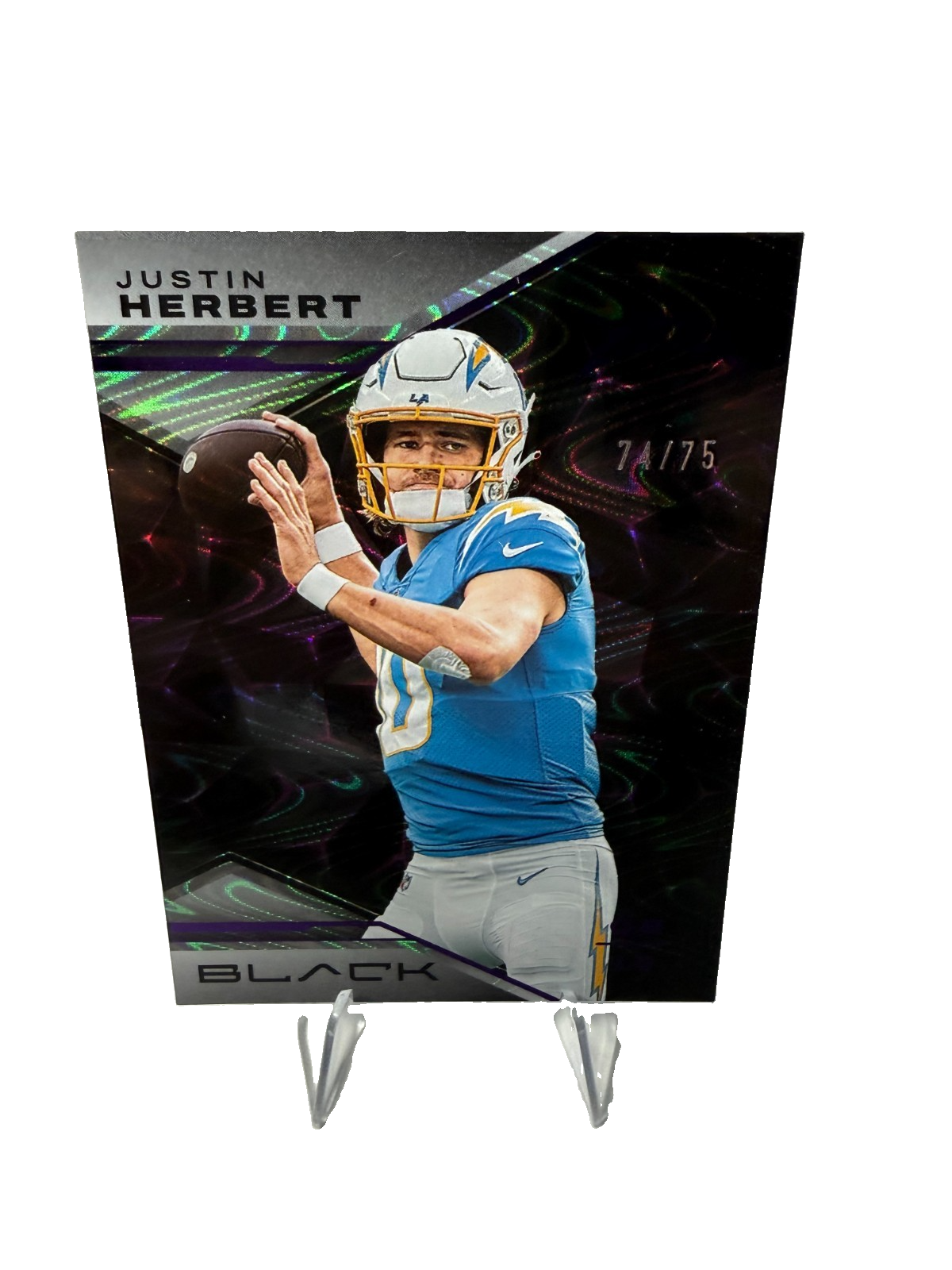 Justin Herbert 2023 Panini Black Royal /75 #69 Chargers