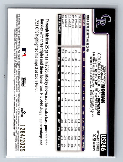 Mickey Moniak 2025 Topps Update Series Gold /2025 #US246 Rockies