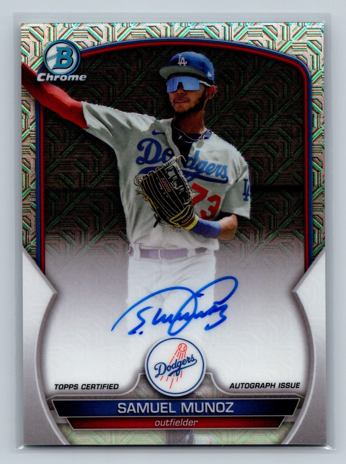 Samuel Munoz 2023 Bowman Chrome Prospect Mega Box Mojo Refractor Auto #BCMA-SM