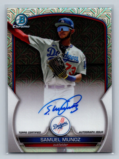 Samuel Munoz 2023 Bowman Chrome Prospect Mega Box Mojo Refractor Auto #BCMA-SM