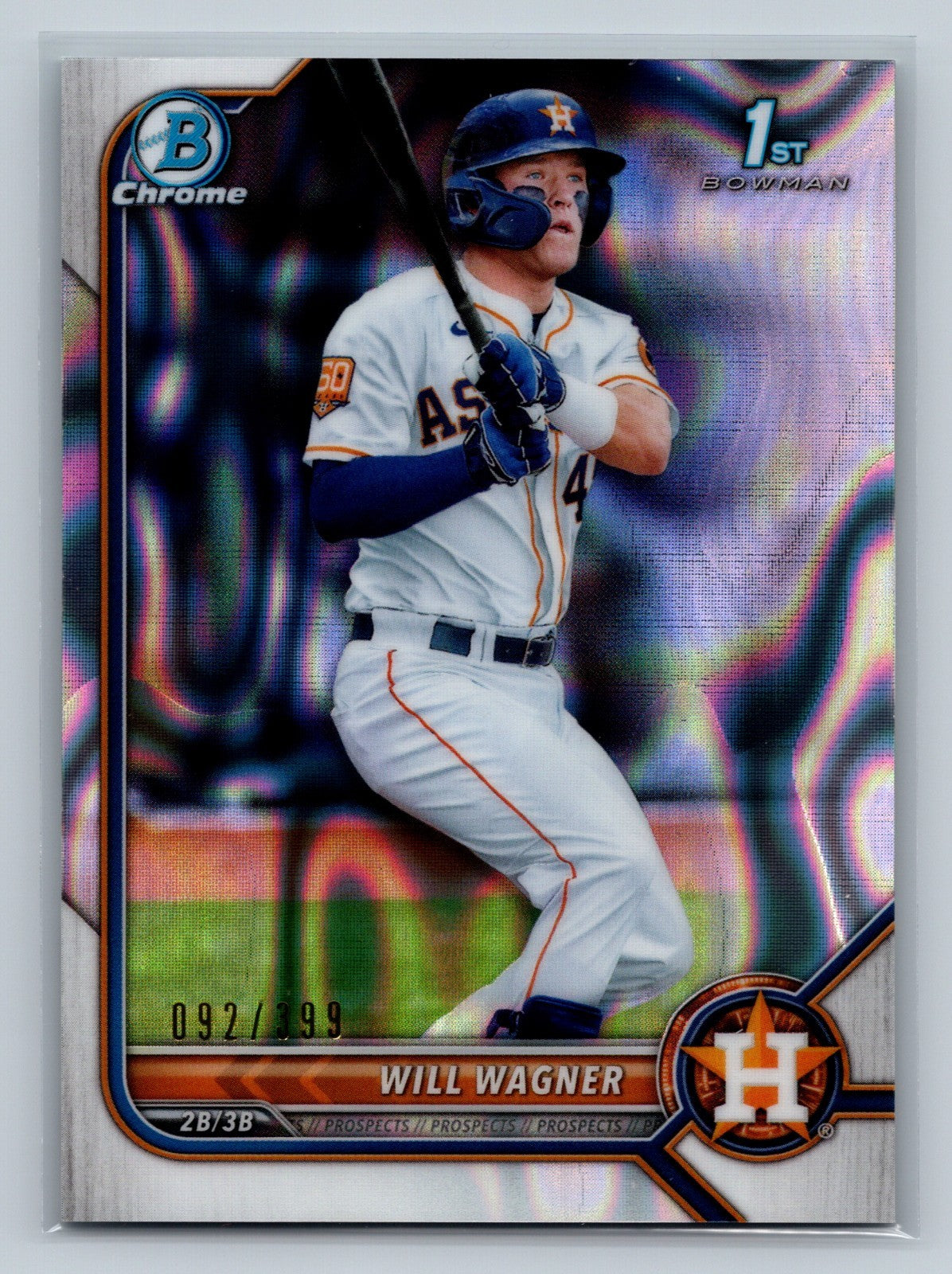 Will Wagner 2022 Bowman Chrome 1st Lava Refractor /399 #BCP-105 Astros