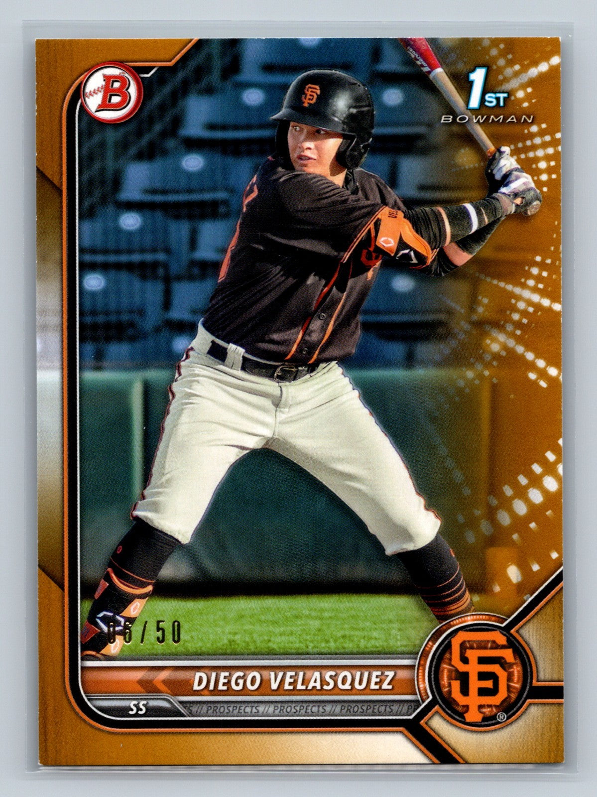 Diego Velasquez 2022 Bowman 1st Paper Gold /50 #BP-110 Giants