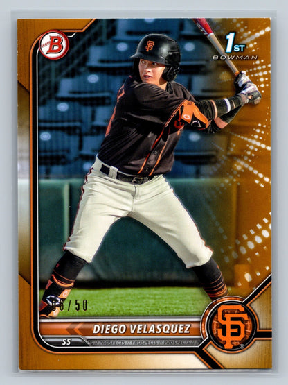 Diego Velasquez 2022 Bowman 1st Paper Gold /50 #BP-110 Giants