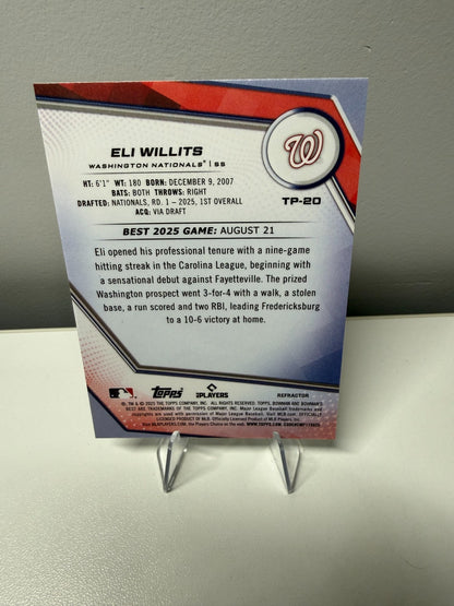Eli Willits 2025 Bowman's Best Top Prospects Refractor #TP-20 Nationals