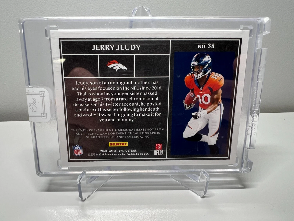 Jerry Jeudy 2020 Panini One Dual Rookie Patch Auto RC /75 #38 Broncos