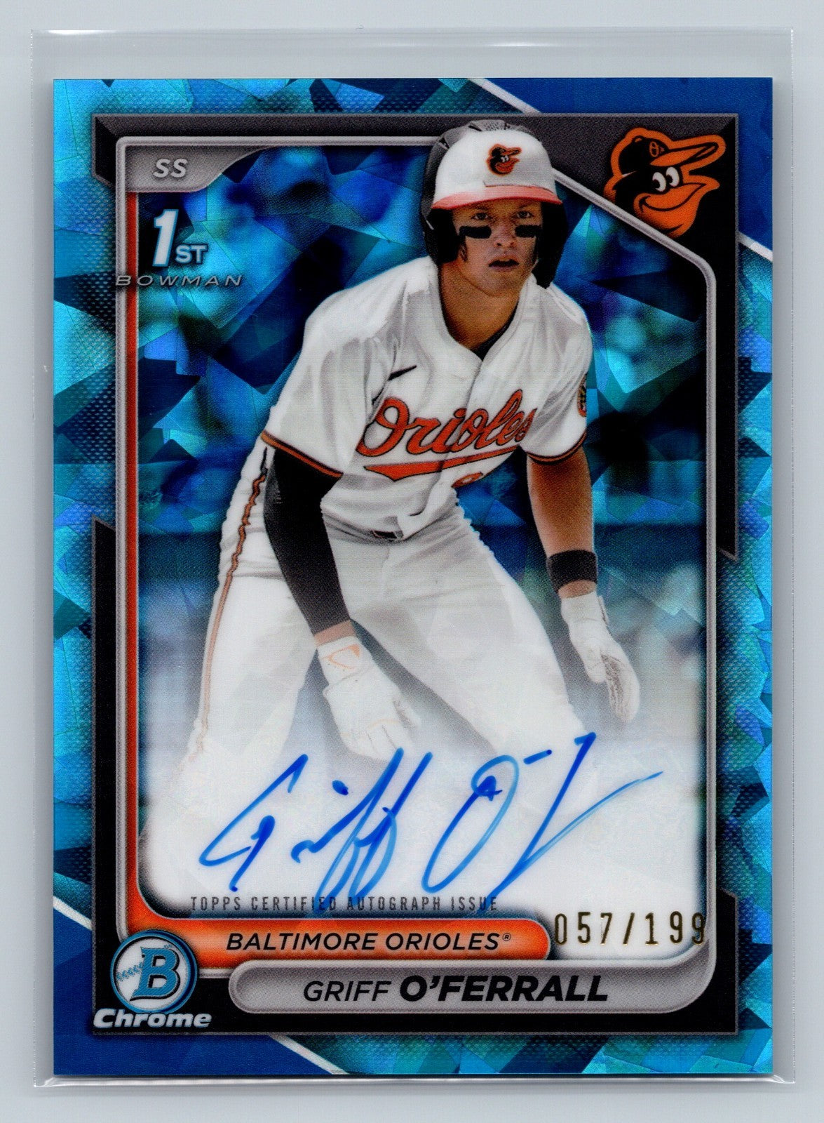 Griff O'Ferrall 2024 Bowman Chrome 1st Sapphire Blue Refractor Auto /199 #CPA-GO