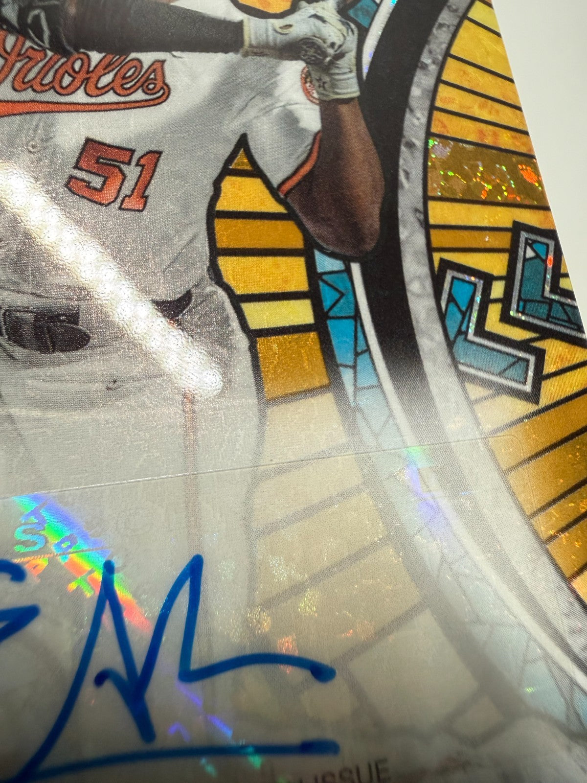 Enrique Bradfield Jr. 2023 Bowman Draft Stained Glass Gold Mini Diamond Auto /50