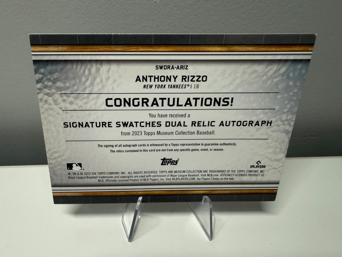 Anthony Rizzo 2023 Topps Museum Signature Swatches Dual Relic Auto /99