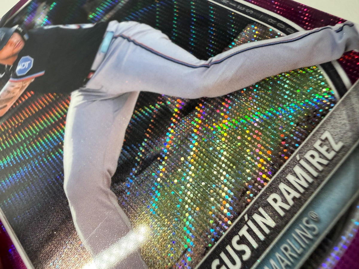 Agustin Ramirez 2025 Bowman Chrome Fuchsia Wave Refractor RC /299 #91 Marlins