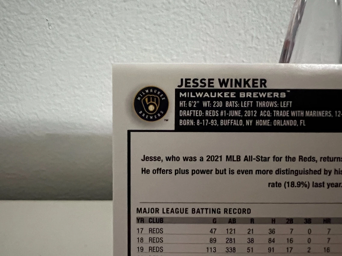 Jesse Winker 2023 Topps Update Jack O' Laterns Halloween Parallel #US319 Brewers