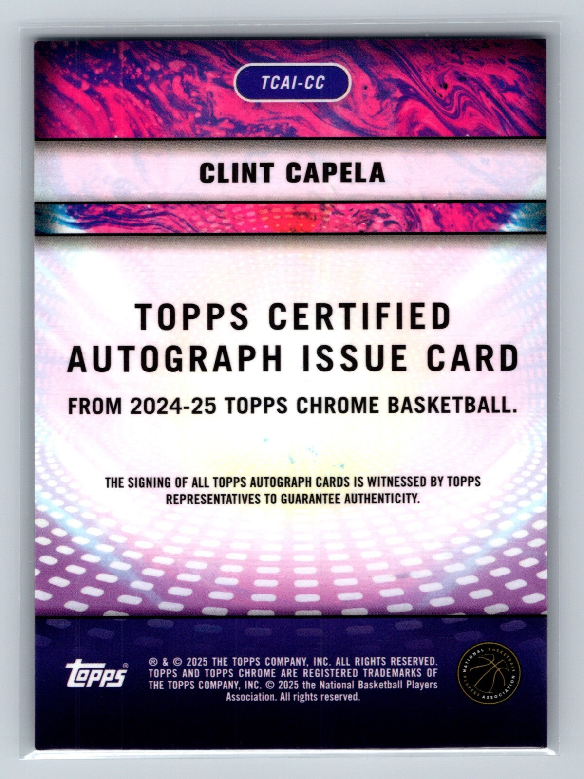 Clint Capela 2024-25 Topps Chrome Certified Auto Issue #TCAI-CC Hawks