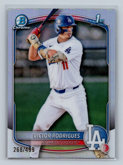 Victor Rodrigues 2025 Bowman Chrome 1st Refractor /499 #BCP-45 Dodgers
