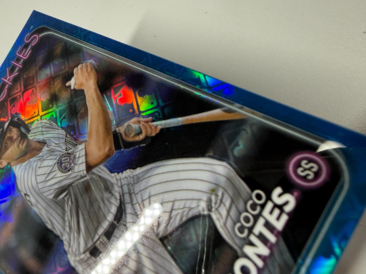 Coco Montes 2024 Topps Chrome Blue Logofractor RC /150 #182 Rockies