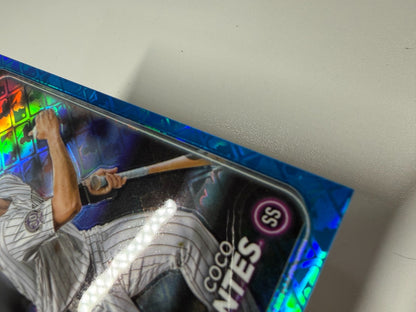 Coco Montes 2024 Topps Chrome Blue Logofractor RC /150 #182 Rockies