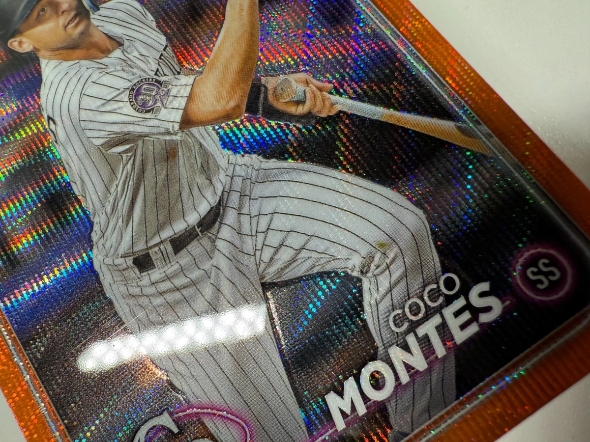 Coco Montes 2024 Topps Chrome Orange Wave Refractor RC /25 #182 Rockies