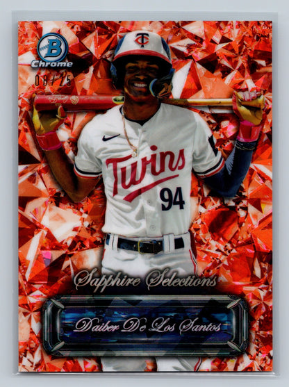 Daiber De Los Santos 2024 Bowman Chrome Sapphire Selections Orange Refractor /25