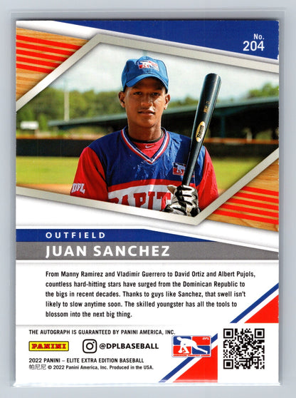 Juan Sanchez 2022 Panini Elite Extra Edition Auto #204 Blue Jays