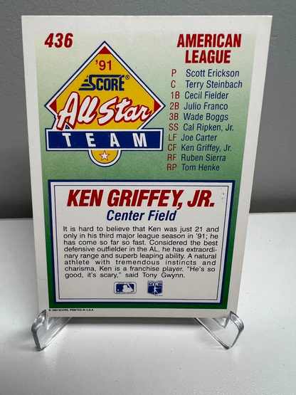 Ken Griffey Jr. 1992 Score All Star #436 Mariners