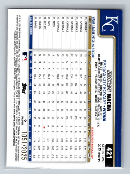 Michael Wacha 2025 Topps Series 2 Gold /2025 #421 Royals