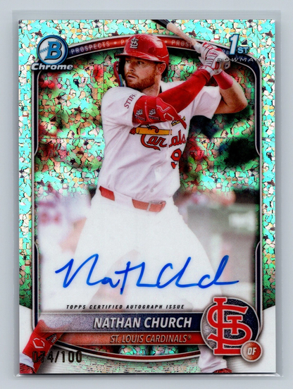 Nathan Church 2025 Bowman Chrome 1st Mini Diamond Refractor Auto /100 #CPA-NCH