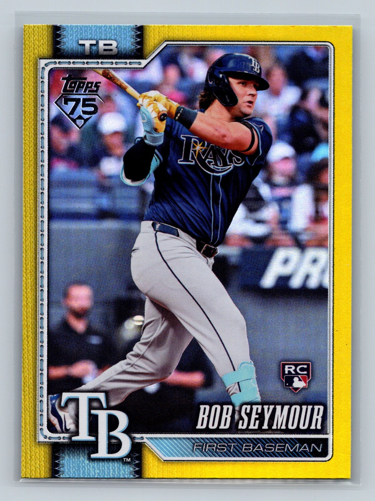 Bob Seymour 2026 Topps Series 1 Yellow Rainbow Foil RC /399 #70 Rays