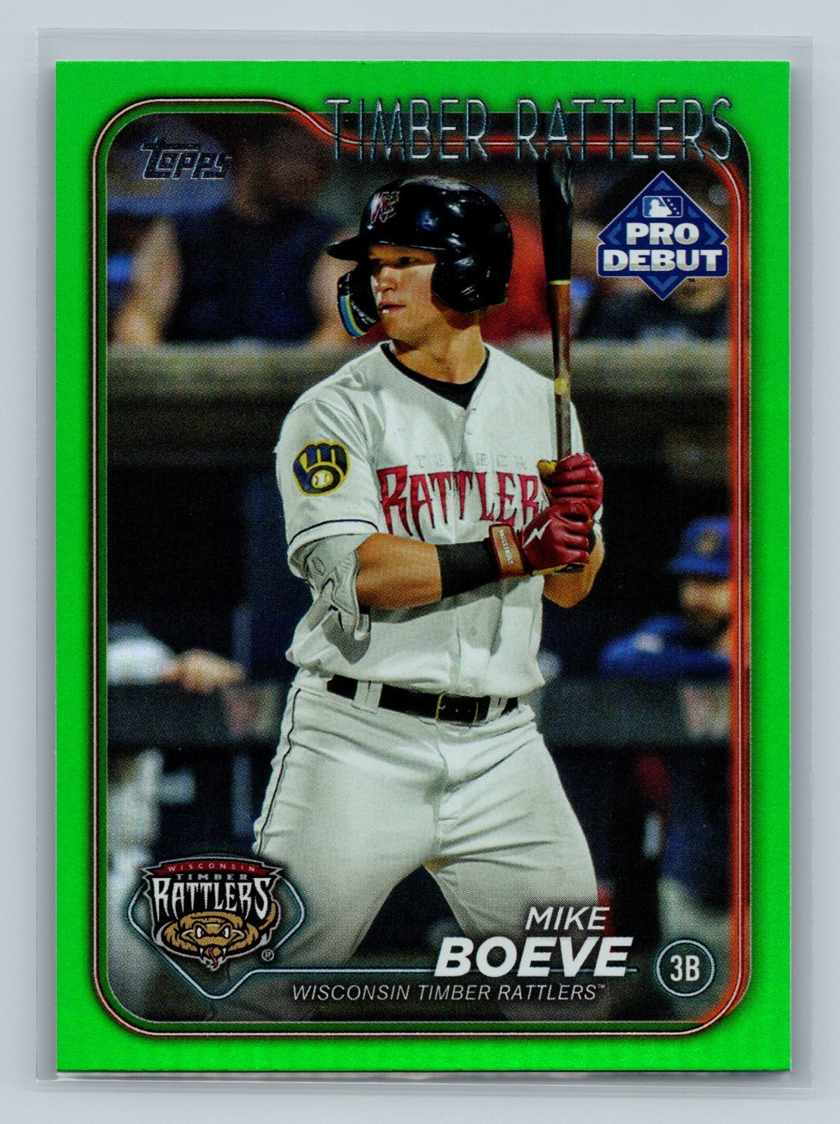 Mike Boeve 2024 Topps Pro Debut Green Foil /99 #PD-73 Timber Rattlers