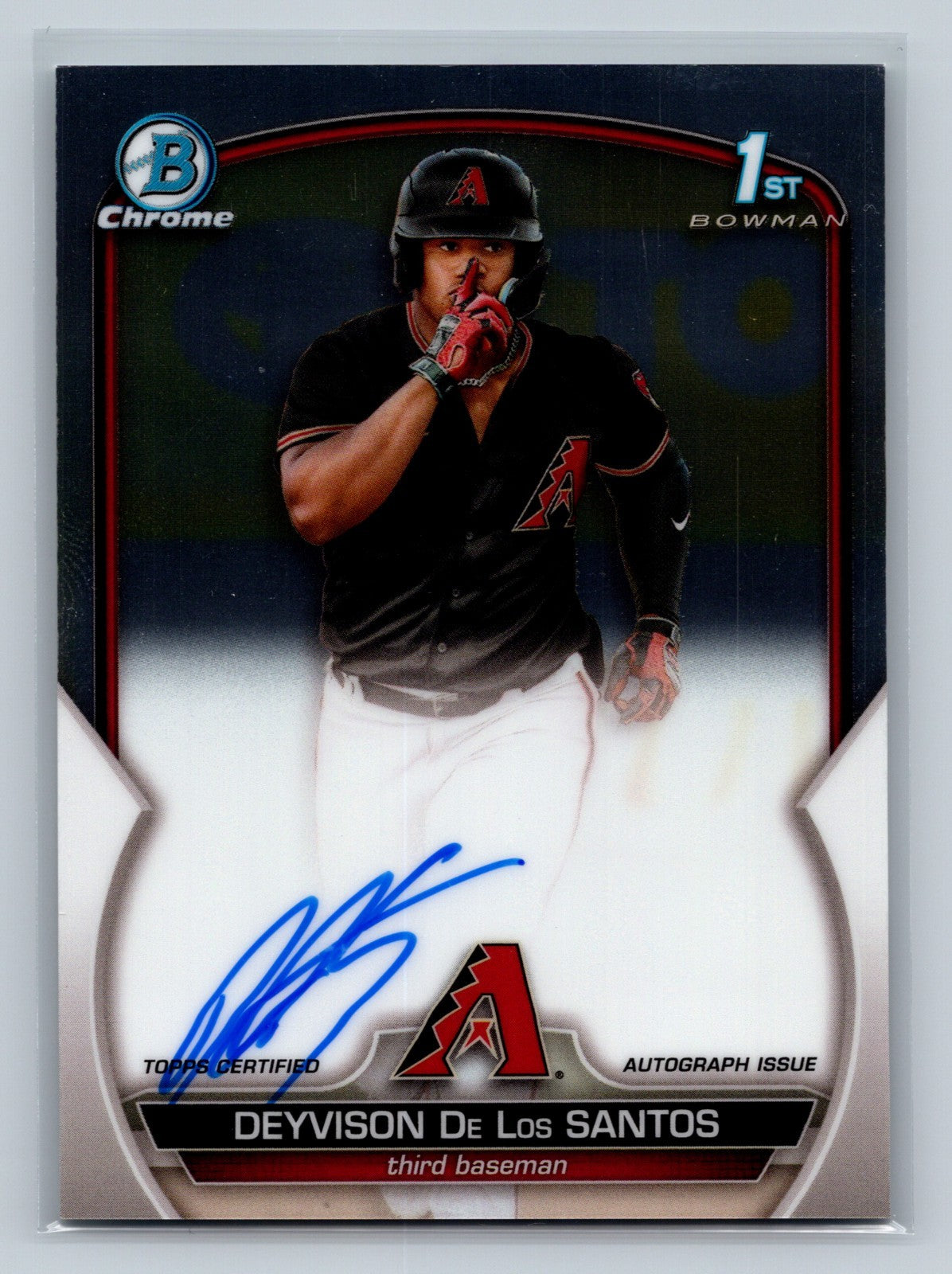Deyvison De Los Santos 2023 Bowman Chrome 1st Auto #CPA-DD Diamondbacks