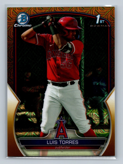 Luis Torres 2023 Bowman Chrome 1st Gold Mojo Refractor /50 #BCP-155 Angels