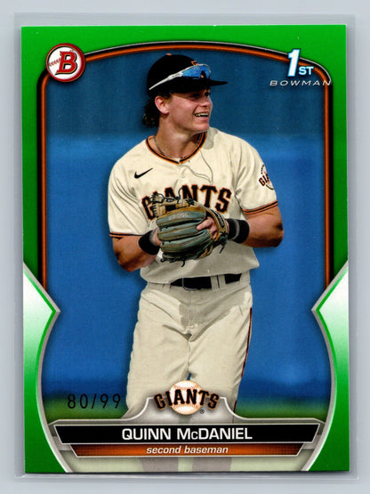 Quinn McDaniel 2023 Bowman Draft Paper 1st Green /99 #BD-136 Giants