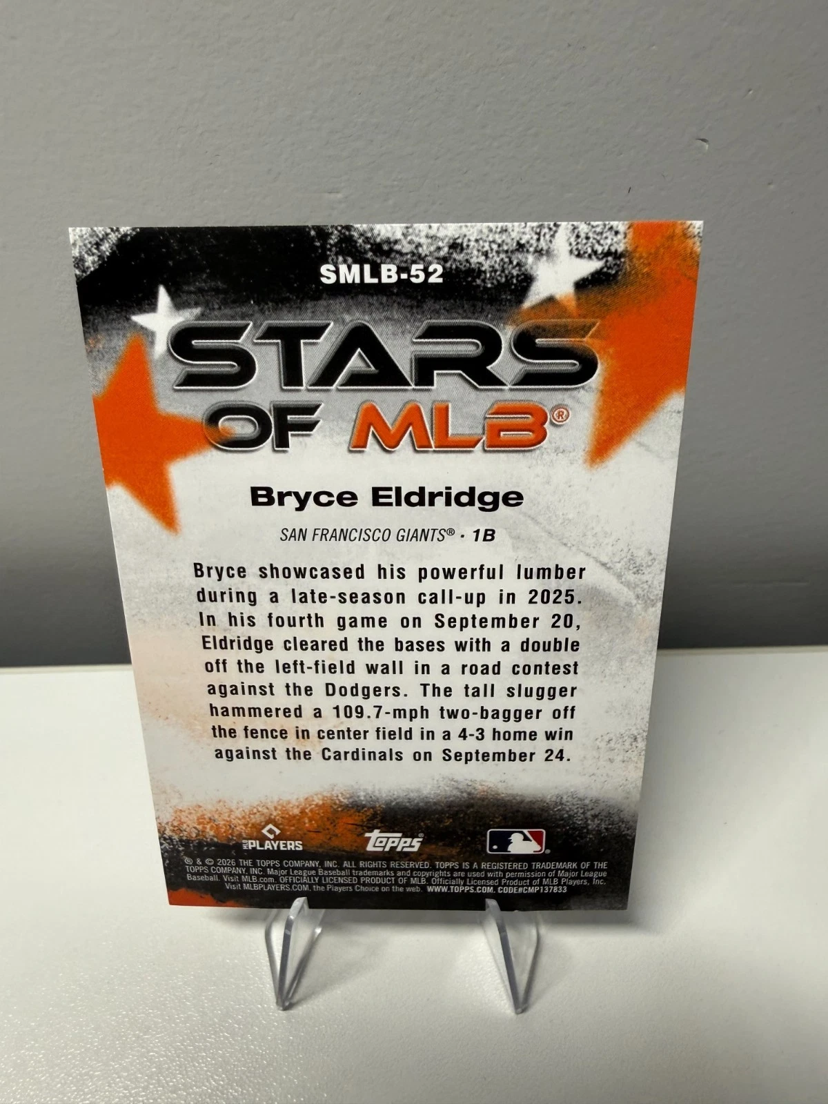 Bryce Eldridge 2026 Topps Series 2 Stars of the MLB Black Foil RC /10 #SMLB-52
